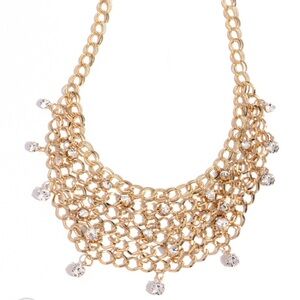 Elegant Gold Necklace with Crystal Accents